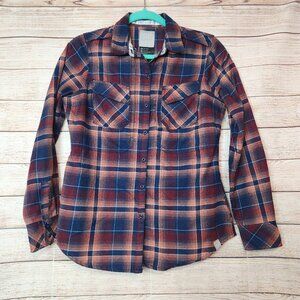 5.11 511 Tactical Brown Blue Plaid Long Sleeve Button Up Men Size XS 100% Cotton